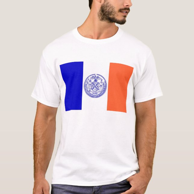 T Shirt med Flagga i New York City USA (Framsida)