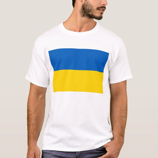 T Shirt med Flagga i Ukraina (Framsida)
