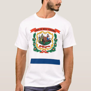 T Shirt med Flagga i Väster Virginia State USA