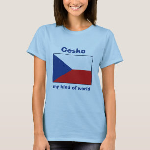 T-shirt med flagga, karta och text för Tjeckien