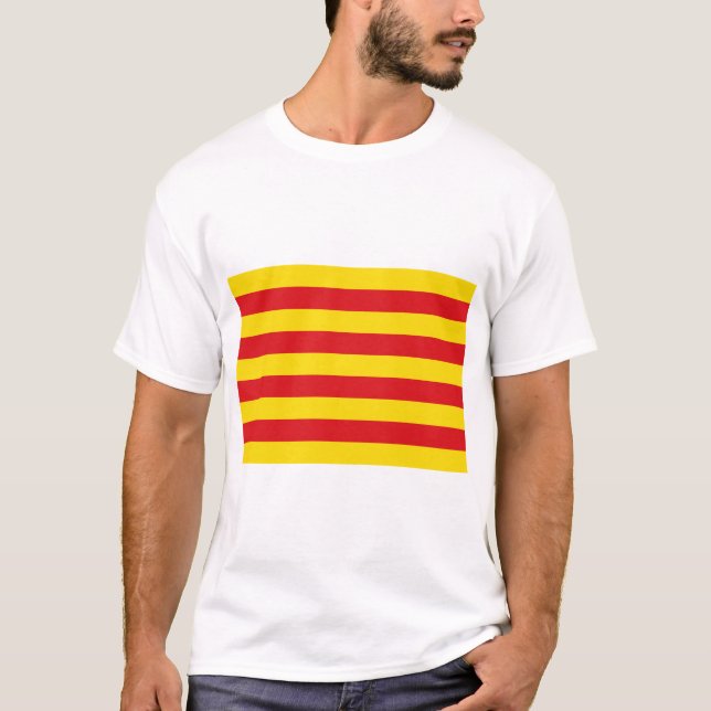 T Shirt med Flagga Katalonien (Framsida)