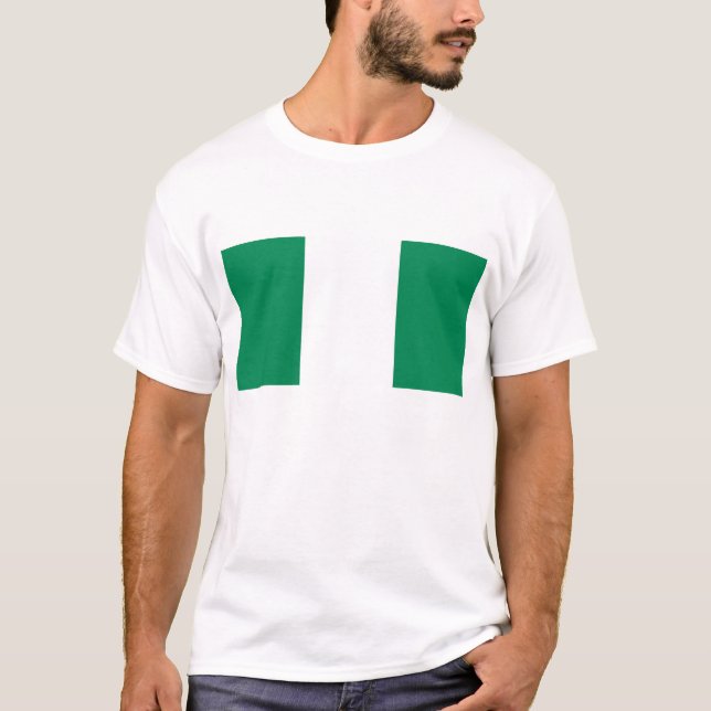 T Shirt med Flagga Nigeria (Framsida)