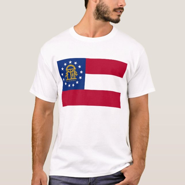 T Shirt med Flagga of Georgia State USA (Framsida)