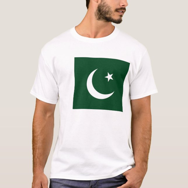 T Shirt med Flagga Pakistan (Framsida)
