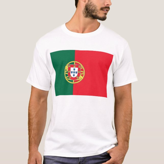 T Shirt med Flagga Portugal (Framsida)