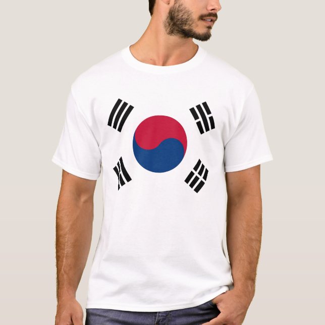 T Shirt med Flagga Sydkorea (Framsida)