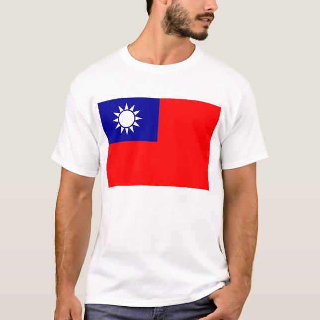 T Shirt med Flagga Taiwan (Framsida)