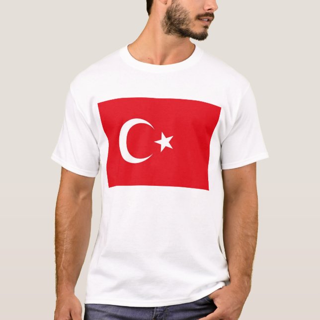 T Shirt med Flagga Turkiet (Framsida)
