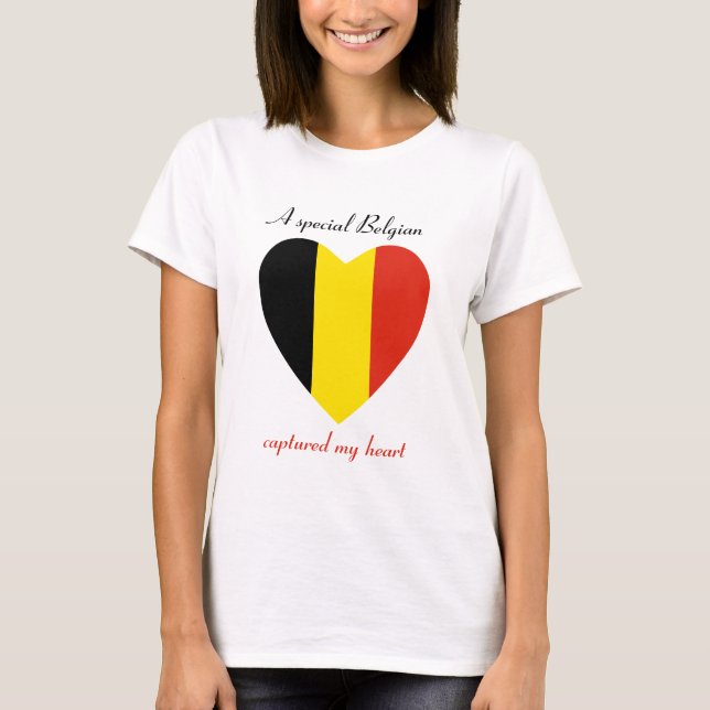 T-shirt med flaggan från Belgien för älskling (Framsida)