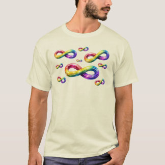 T-shirt med flera färgglada oändlighetssymboler