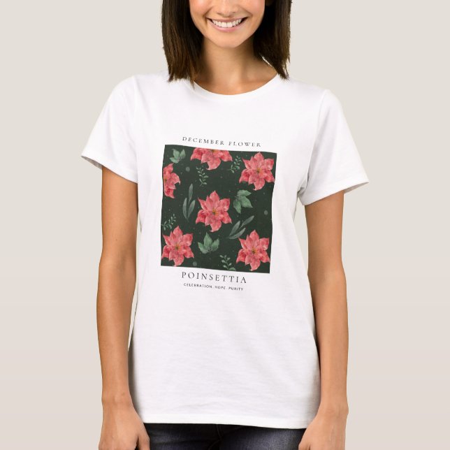 T-shirt med födelsemånadblomma december (Framsida)