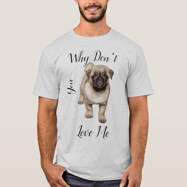  T-shirt med för manar med pug (Framsida)
