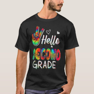 T-shirt med fredstecken Hello 2:a klass första sko