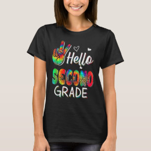 T-shirt med fredstecken Hello 2:a klass första sko