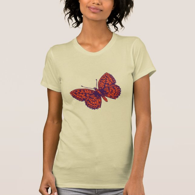 T-shirt med fritillary fjärilsgrafik (Framsida)