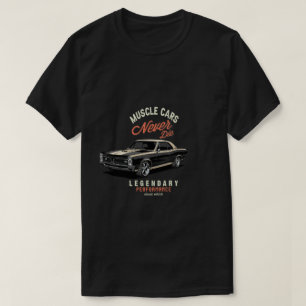 T-shirt med gamla amerikanska muskelbilar