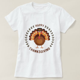 T-shirt med gladsk Thanksgiving-kalkon