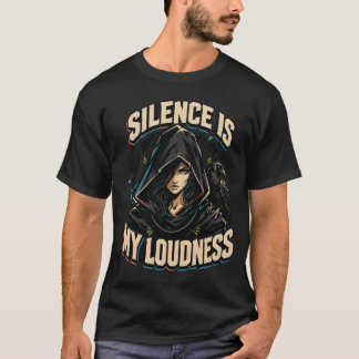 T-shirt med gotisk svart kråka - Min tystnad är mi