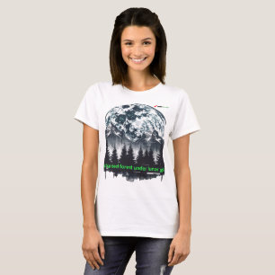 T-shirt med grafik av Förtrollad Skog Fullmåne Nat