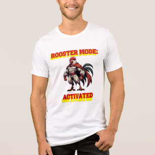 T-shirt med grafik för tuppläge aktiverat