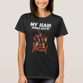T-shirt med grafisk design för svart hårstämning