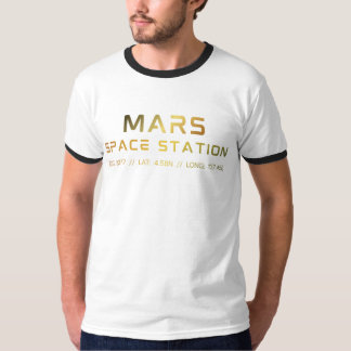 T-shirt med grafisk framtida Mars rymdstation och
