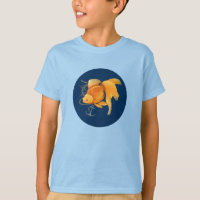 T-shirt med guld fisk ankare skeppsratt nautisk tr