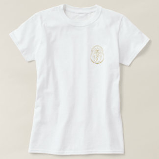 T-shirt med guld logotyp