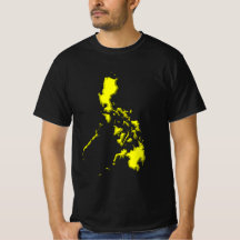 T-shirt med Gult Filip Karta på Black