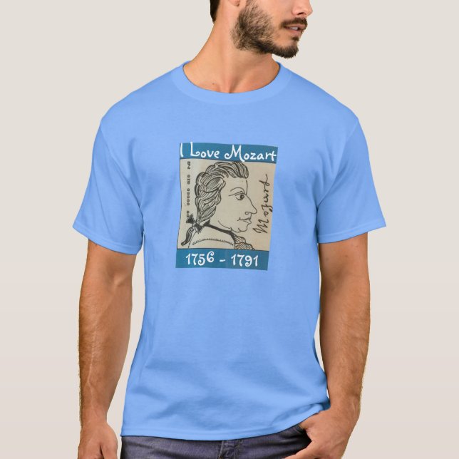 T-shirt med gummiemballage Mozart av Tony Cimino (Framsida)