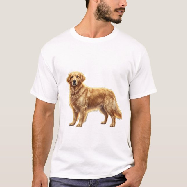 T-shirt med gyllene fantasihund (Framsida)