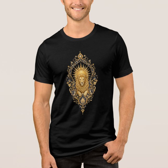 T-shirt med gyllene lejonets vapensköld (Framsida)