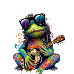 T Shirt med Hippie Frog