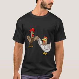 T-Shirt med höna och tupp