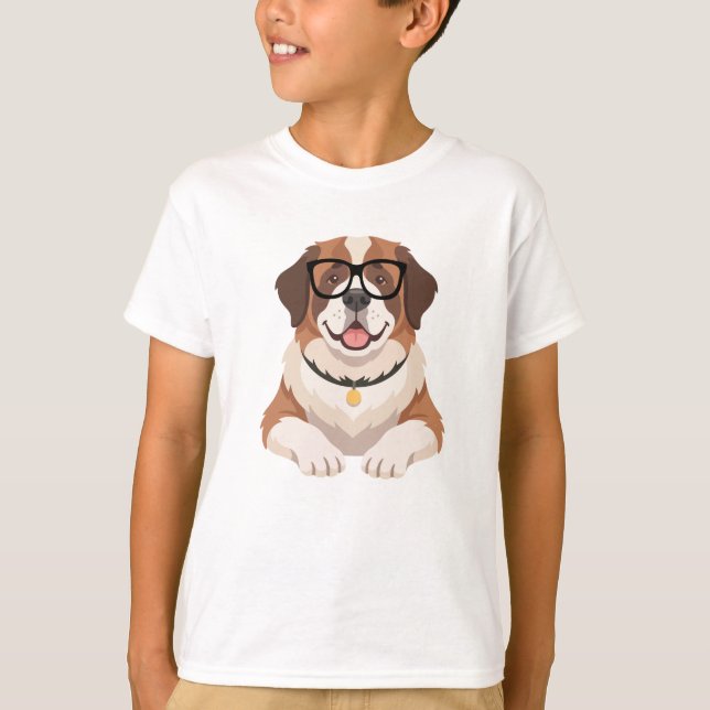 T-shirt med hund i glasögon (Framsida)