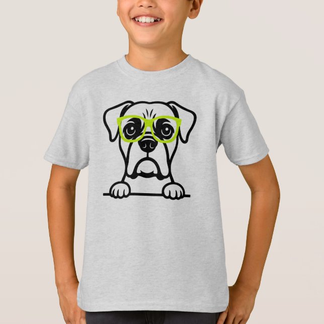 T-shirt med hund i glasögon (Framsida)