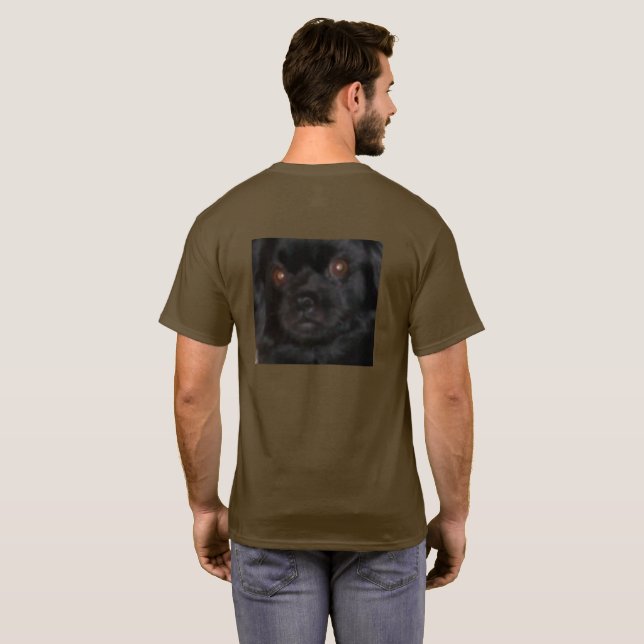 T-shirt med hund som tittar på dig (Hel baksida)