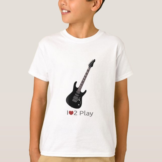 T-shirt med illustration av en elektrisk gitarr (Framsida)