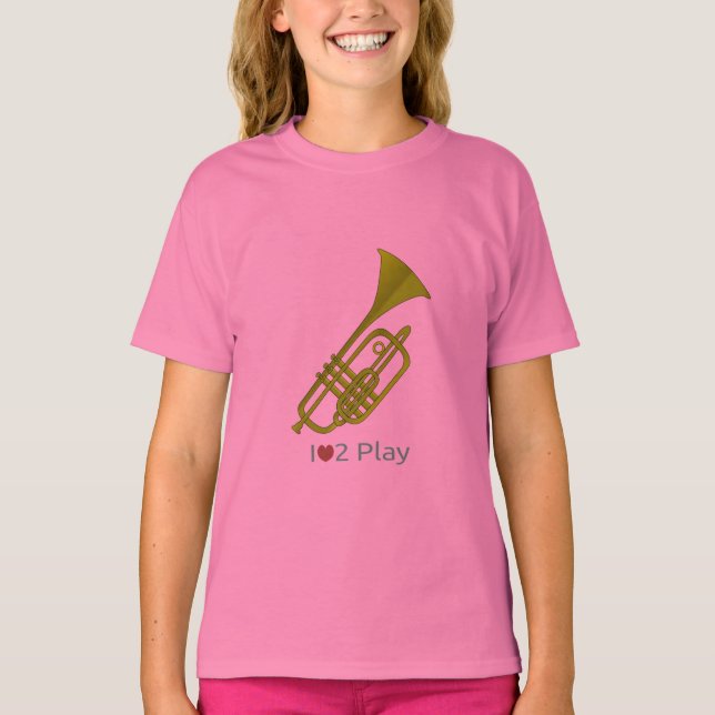 T-shirt med illustration av en trumpet (Framsida)