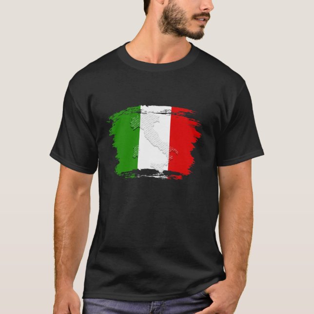 T-shirt med italienska flaggan (Framsida)