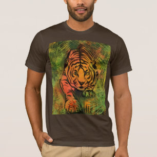 T-shirt med jaktande tiger