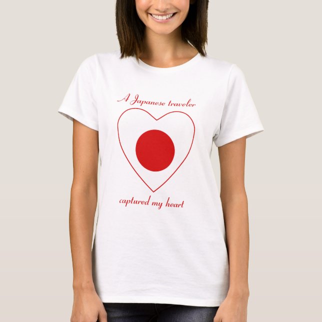 T-Shirt med Japans flagga och hjärta (Framsida)