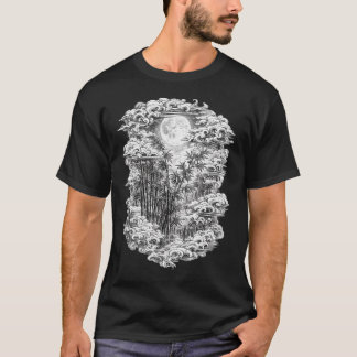 T-shirt med japansk bambuskog | Ukiyo-e med fullmå