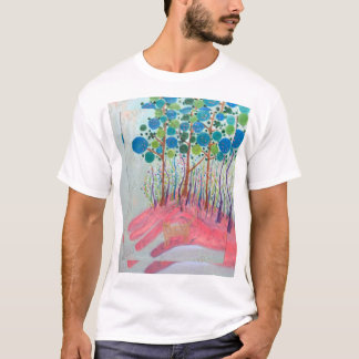 T-shirt med Japansk konst - Oljemålning Skog & Kat