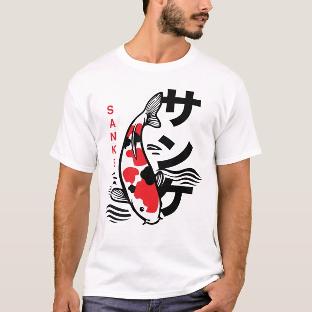 T-shirt med Japansk Sanke Karpfisk (Framsida)