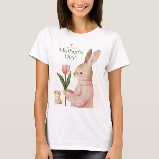 t-shirt med katt- och kanindesign (Framsida)