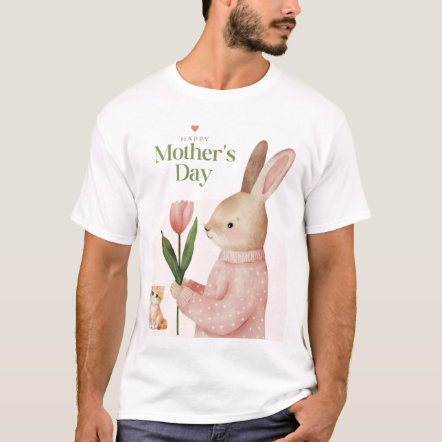 T-shirt med katt- och kanindesign (Framsida)