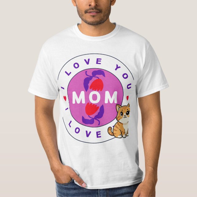 T-shirt med katt- och mammandesign (Framsida)