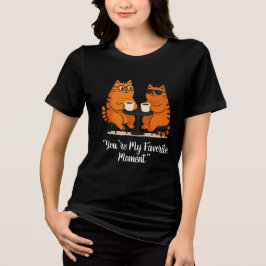 T-shirt med kattpar på kaffedatumen
