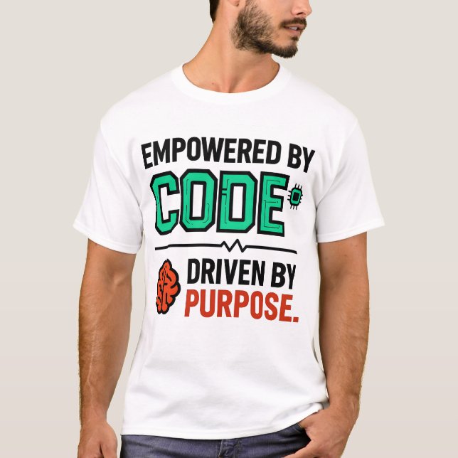 T-shirt med Kod Med Syfte (Framsida)